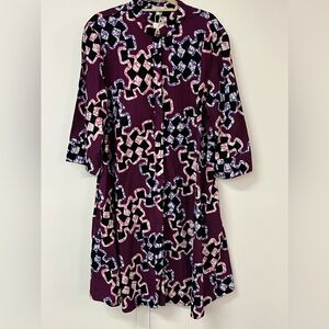 Zuri Kenya Andromeda Size 1X Standard Purple Dress Tunic Duster Shirt